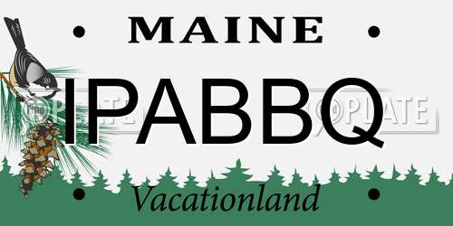 IPABBQ Maine License Plate