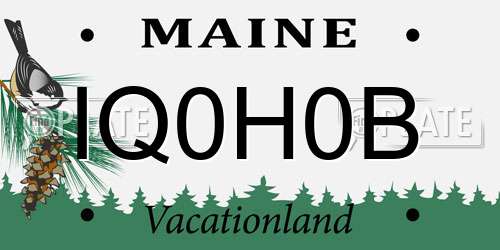 IQ0H0B Maine License Plate