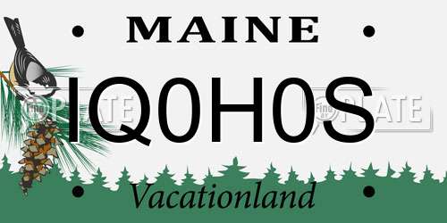 IQ0H0S Maine License Plate