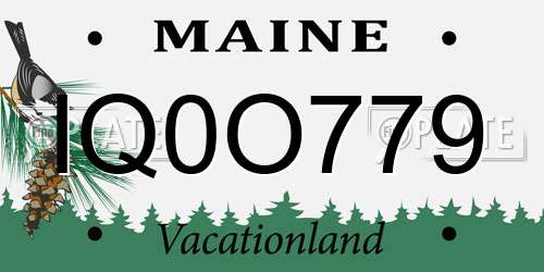 IQ0O779 Maine License Plate