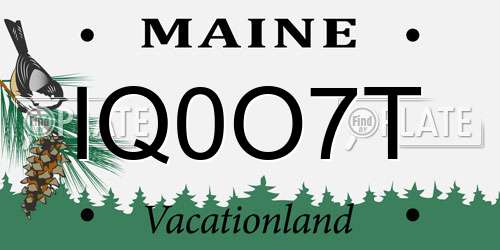 IQ0O7T Maine License Plate
