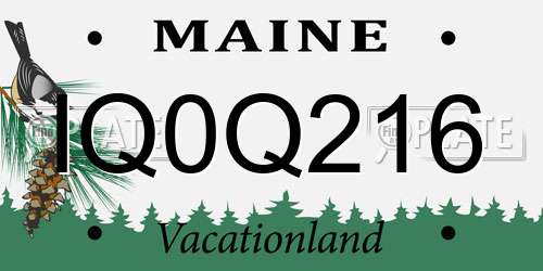 IQ0Q216 Maine License Plate