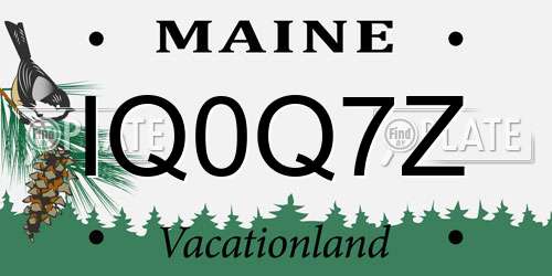 IQ0Q7Z Maine License Plate