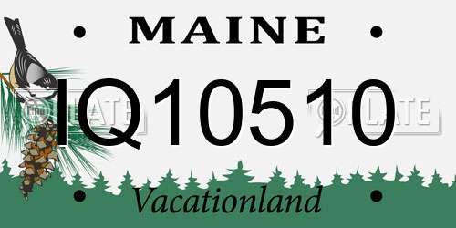 IQ10510 Maine License Plate