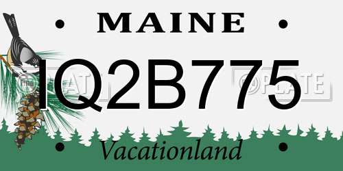IQ2B775 Maine License Plate