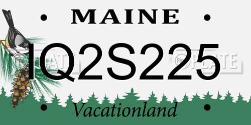 IQ2S225 Maine License Plate