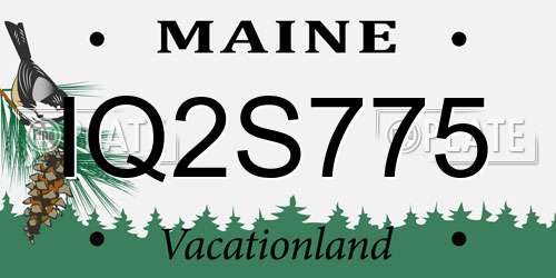 IQ2S775 Maine License Plate