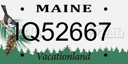 IQ52667 Maine License Plate