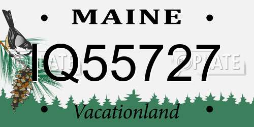 IQ55727 Maine License Plate