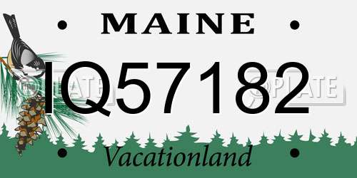IQ57182 Maine License Plate