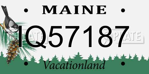 IQ57187 Maine License Plate