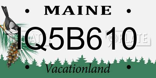 IQ5B610 Maine License Plate