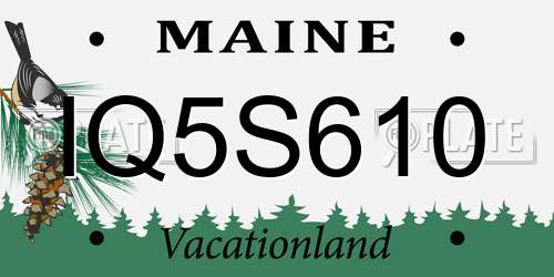IQ5S610 Maine License Plate