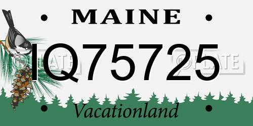IQ75725 Maine License Plate