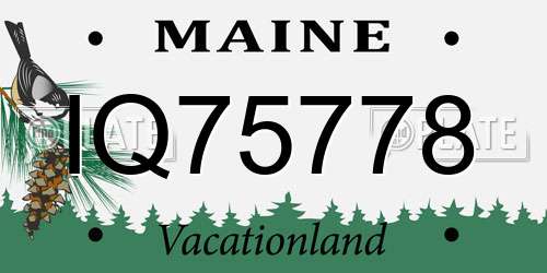 IQ75778 Maine License Plate
