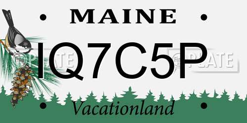 IQ7C5P Maine License Plate