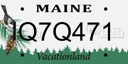 IQ7Q471 Maine License Plate
