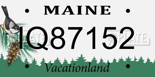 IQ87152 Maine License Plate