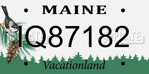 IQ87182 Maine License Plate