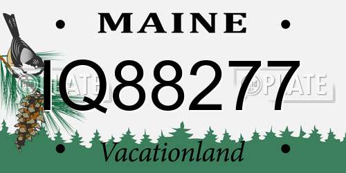 IQ88277 Maine License Plate