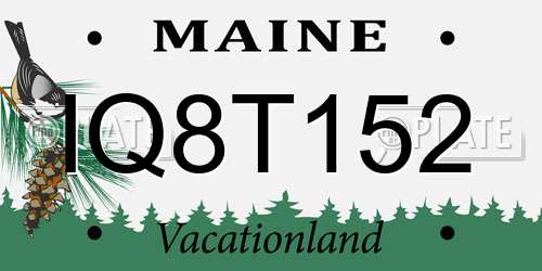 IQ8T152 Maine License Plate