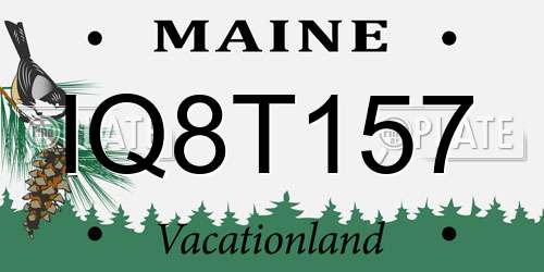 IQ8T157 Maine License Plate
