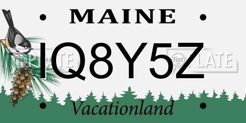 IQ8Y5Z Maine License Plate