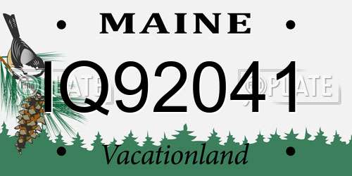 IQ92041 Maine License Plate