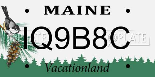 IQ9B8C Maine License Plate