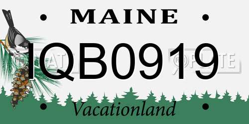 IQB0919 Maine License Plate