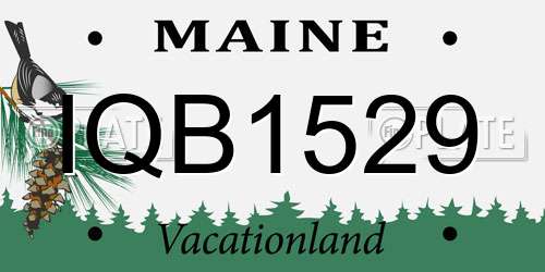 IQB1529 Maine License Plate