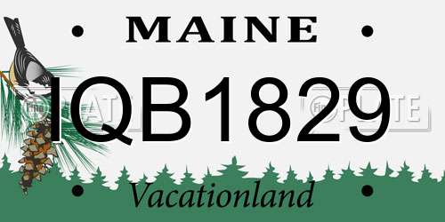 IQB1829 Maine License Plate