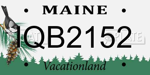 IQB2152 Maine License Plate