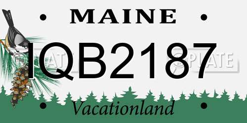 IQB2187 Maine License Plate