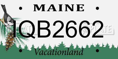 IQB2662 Maine License Plate