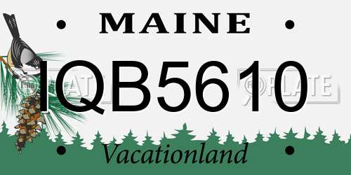 IQB5610 Maine License Plate