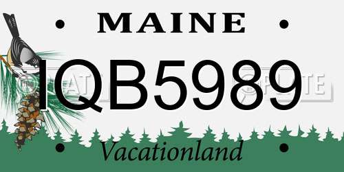 IQB5989 Maine License Plate