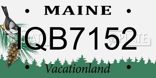 IQB7152 Maine License Plate