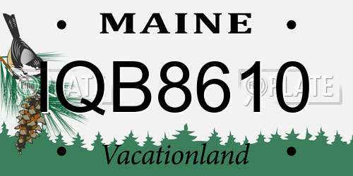 IQB8610 Maine License Plate