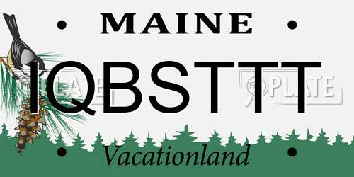 IQBSTTT Maine License Plate