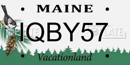 IQBY57 Maine License Plate