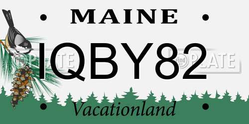 IQBY82 Maine License Plate