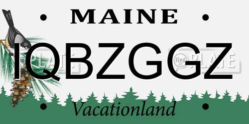 IQBZGGZ Maine License Plate