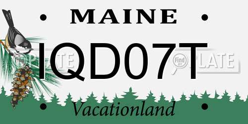 IQD07T Maine License Plate
