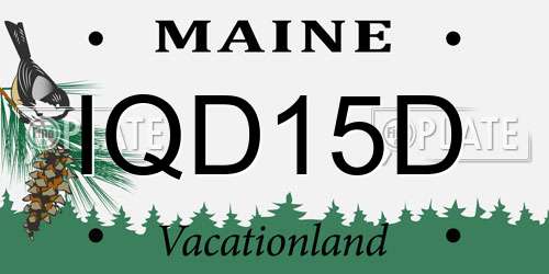 IQD15D Maine License Plate