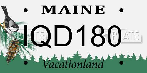 IQD180 Maine License Plate