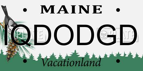 IQDODGD Maine License Plate