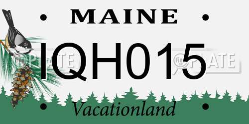 IQH015 Maine License Plate