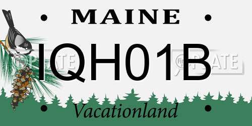 IQH01B Maine License Plate