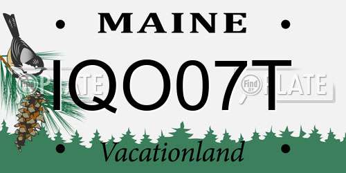 IQO07T Maine License Plate